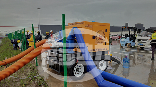 悍莎移動防汛水泵送往某品牌汽車工廠